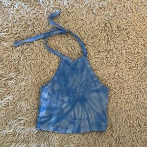 Blue Tie Dye Cropped Halter (XS)